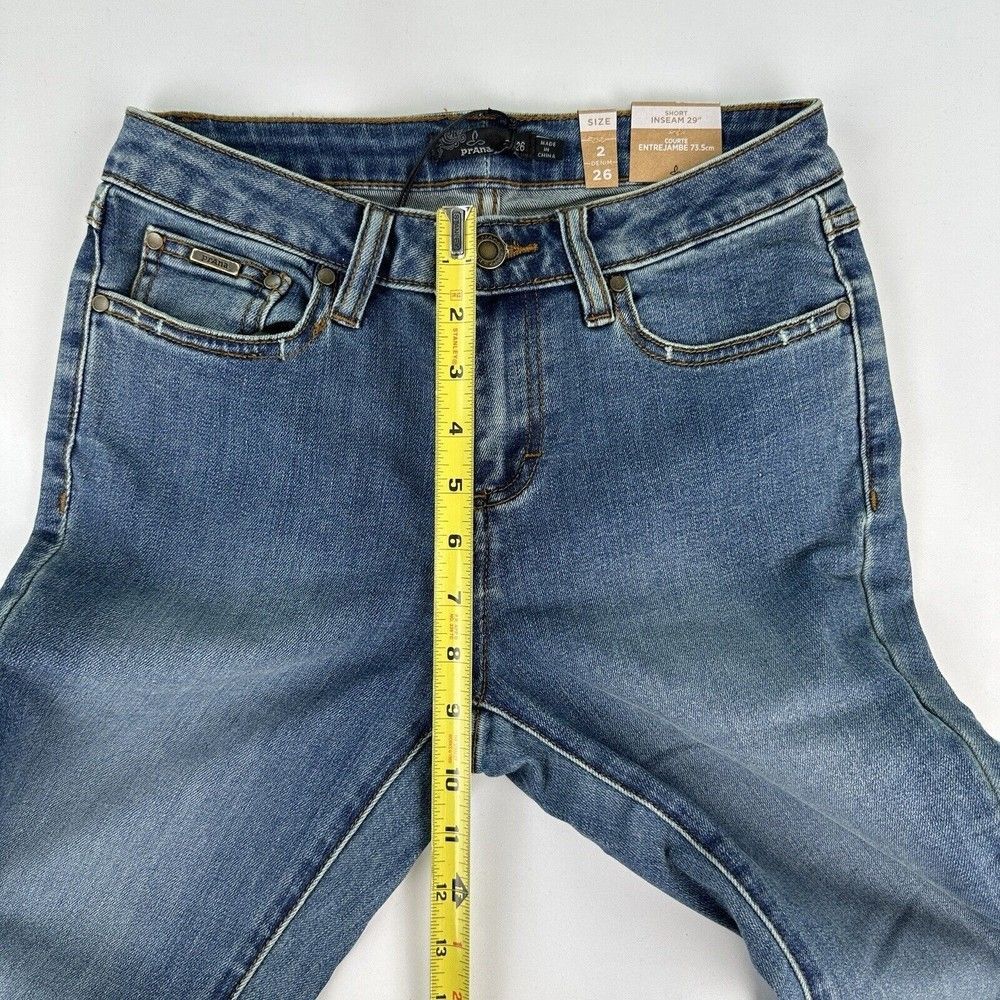 prAna Sienna Jean Skinny Stretch Denim Womens Size 2/26 Short Athleisure Outdoor - Picture 8 of 12